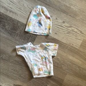Vintage Sprockets Baby Outfit with Hat - Multicolor Print
